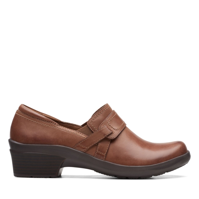 Dunkelbraunes Leder Clarks Angie Poppy Dunkelbraunes Leder
