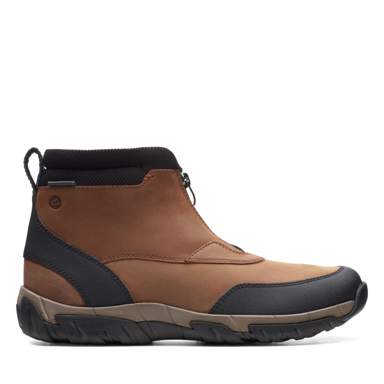 Dunkelbraunes Leder Clarks Grove Zip Ii Dunkelbraunes Leder
