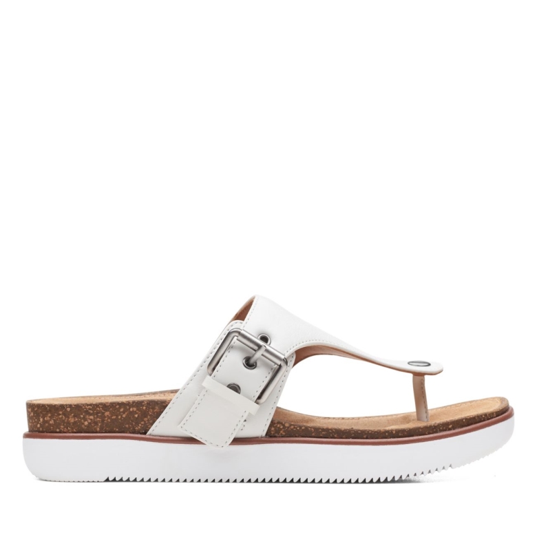 Elayne Stufe Weißes Leder Clarks Weißes Leder
