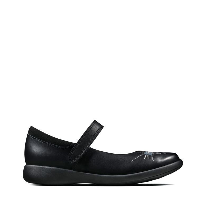 Etch Spark Kid Schwarzes Leder Clarks Schwarzes Leder