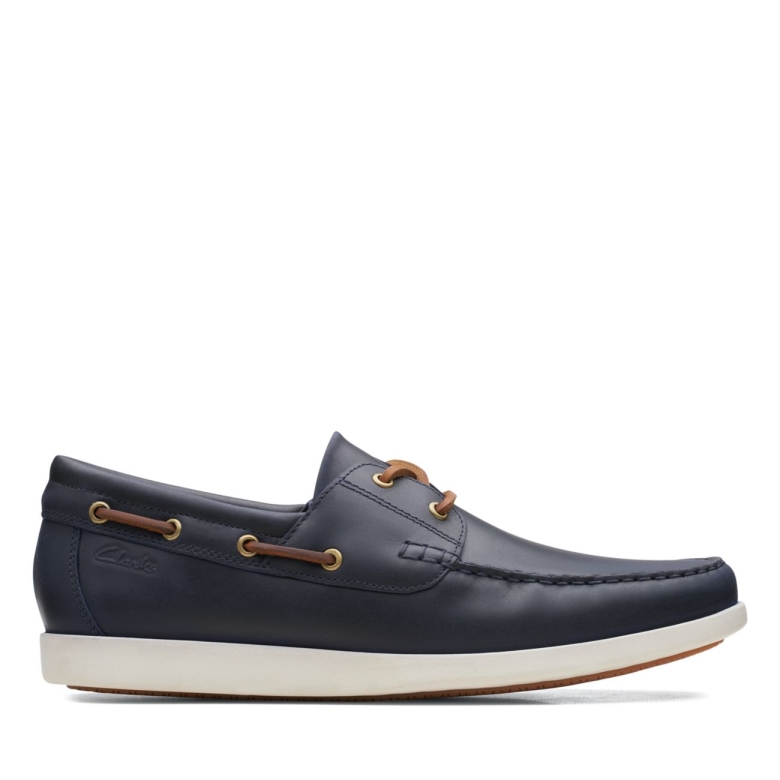 Ferius Coast Dunkelblaues Leder Clarks Dunkelblaues Leder