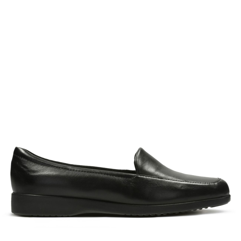 Georgia Schwarzes Leder Clarks Schwarzes Leder