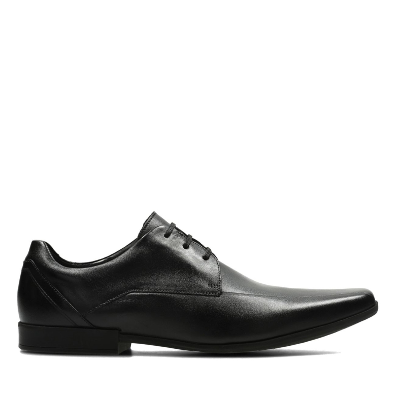 Glement über Schwarzem Leder Clarks Schwarzem Leder
