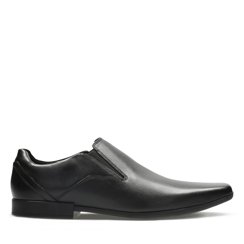 Glement Slip Schwarzes Leder Schwarzes Leder Clarks