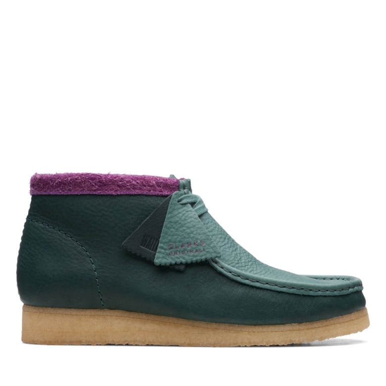 Grüne Kombi Clarks Wallabee Stiefel Grüne Kombi
