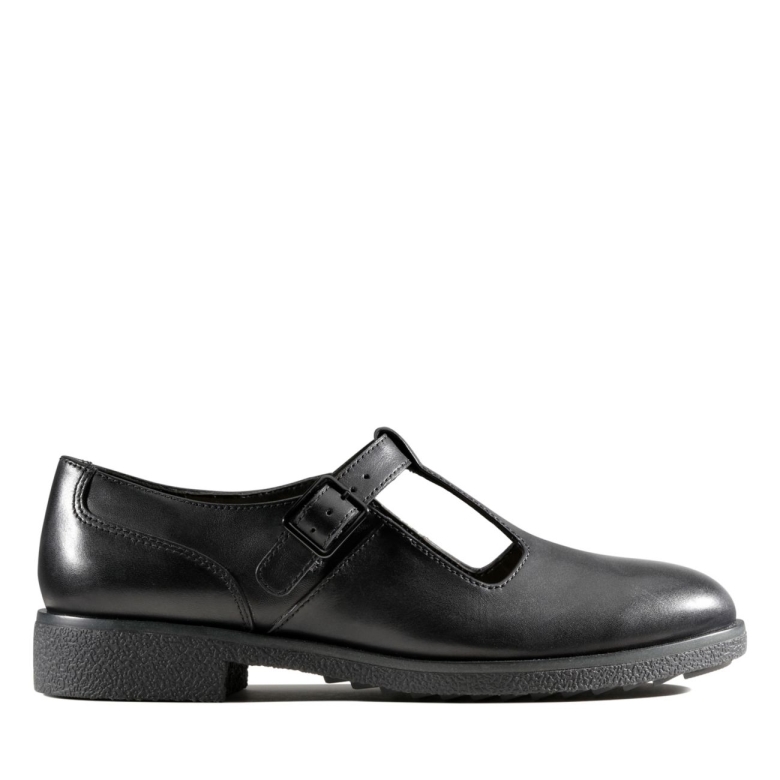 Griff Town Schwarzes Leder Clarks Schwarzes Leder