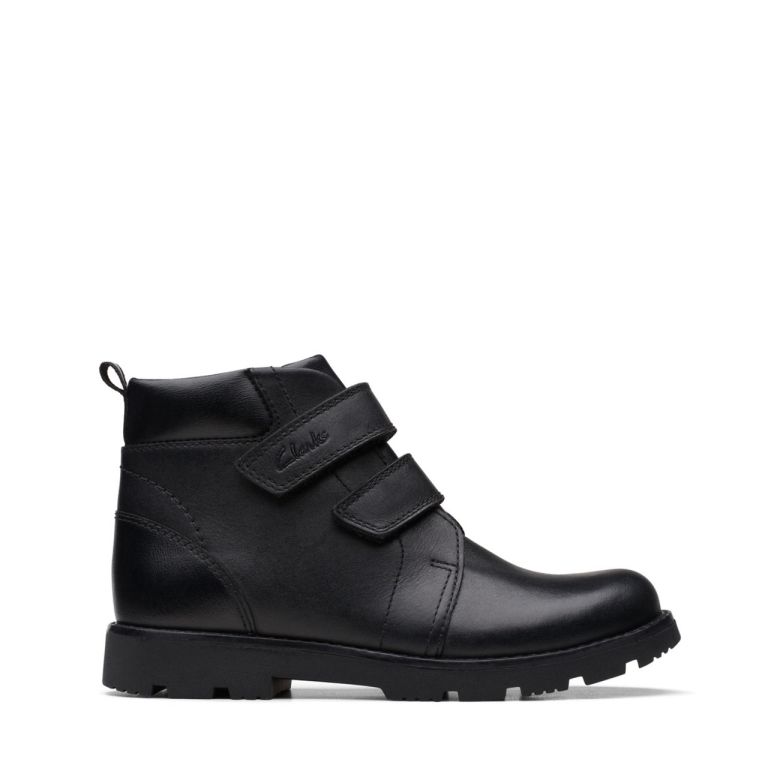 Heath High Kid Schwarzes Leder Schwarzes Leder Clarks