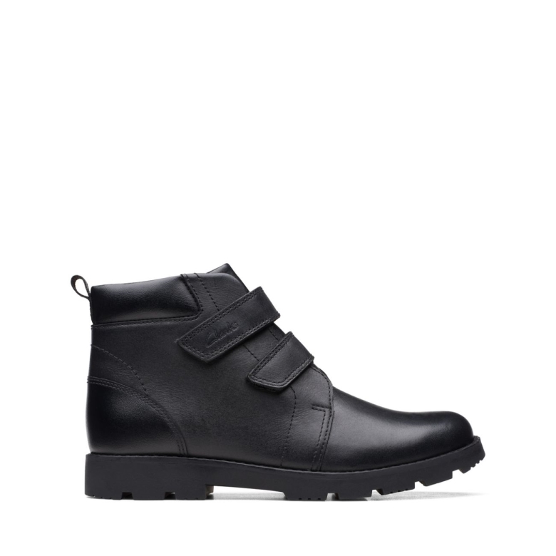 Heide Hoch älter Schwarzes Leder Clarks Schwarzes Leder