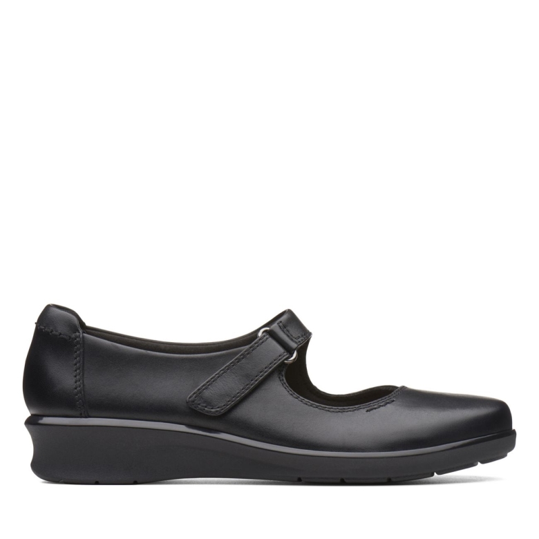 Hope Henley Schwarzes Leder Clarks Schwarzes Leder