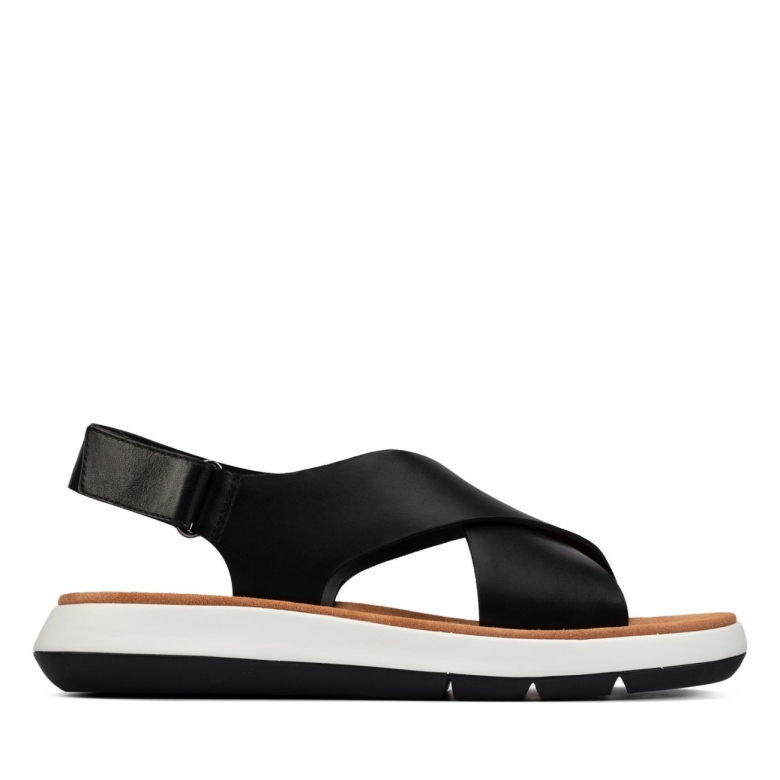 Jemsa Cross Schwarzes Leder Clarks Schwarzes Leder
