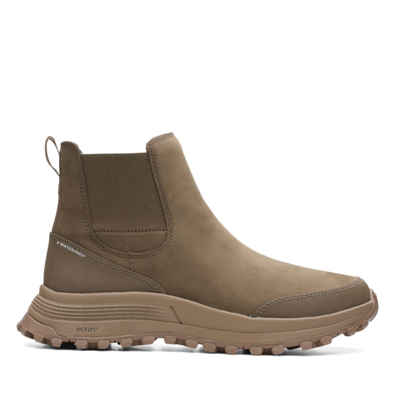 Khaki Nubuk Clarks Atl Trek Up Wasserdichtes Khaki Nubuk