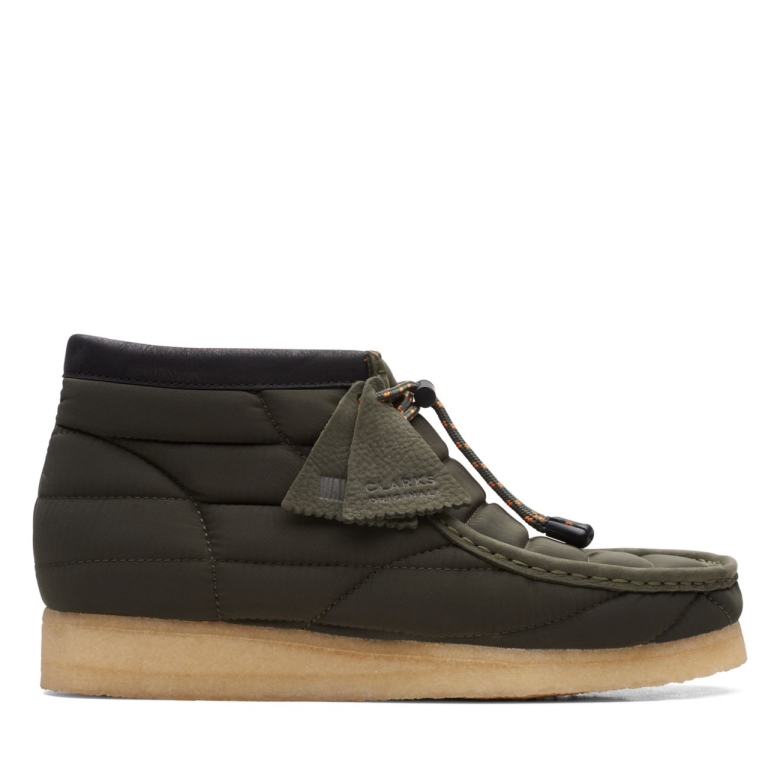 Khaki Gesteppter Wallabee-stiefel Khaki Gesteppte Clarks