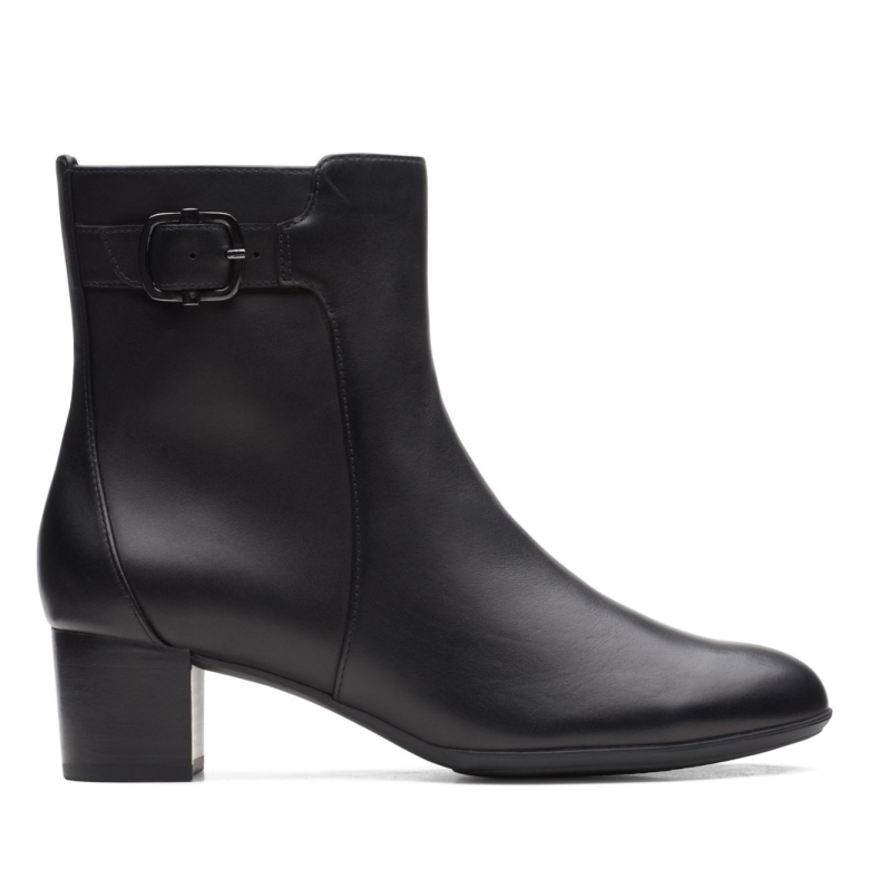 Linnae Up Schwarzes Leder Clarks Schwarzes Leder