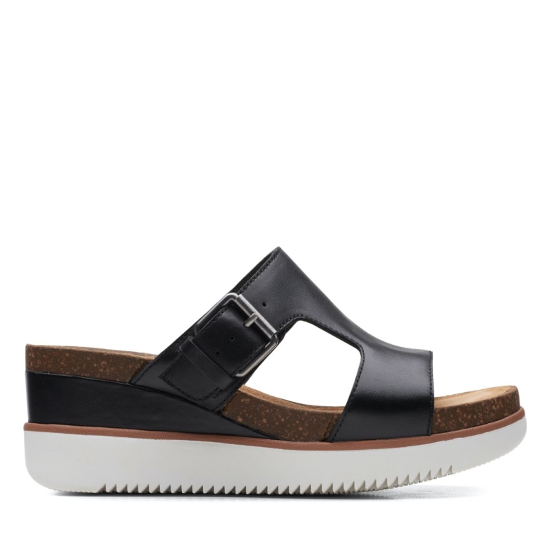 Lizby Ease Schwarzes Leder Clarks Schwarzes Leder