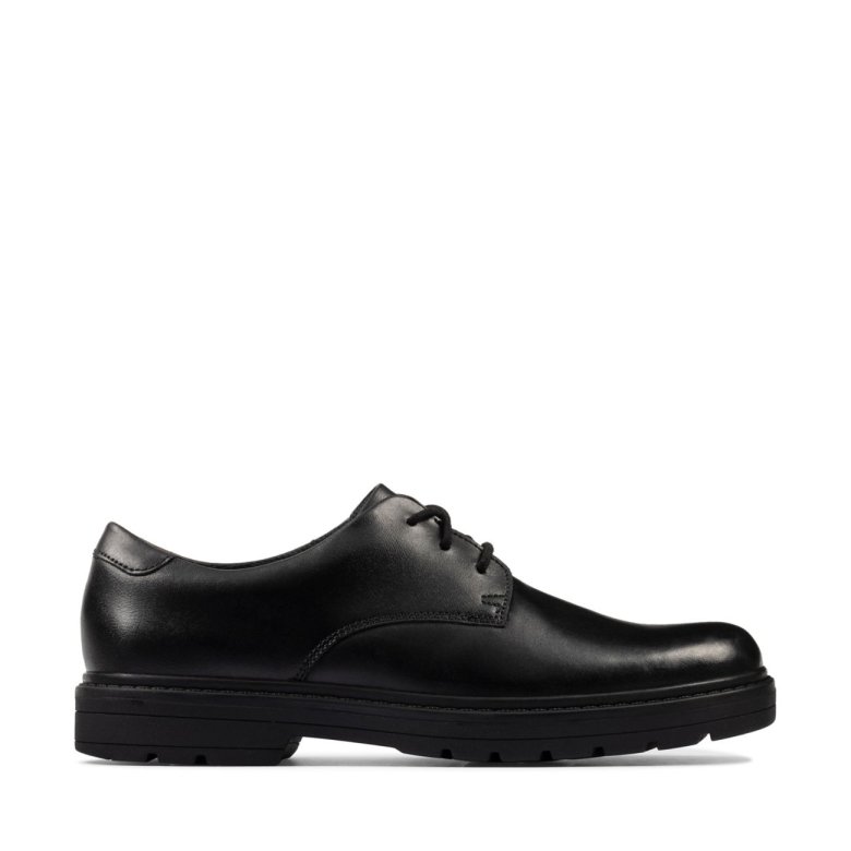 Loxham Derby Jugend Schwarzes Leder Clarks Schwarzes Leder