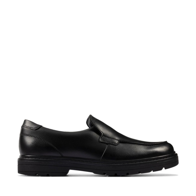 Loxham Grove Jugend Schwarzes Leder Schwarzes Leder Clarks