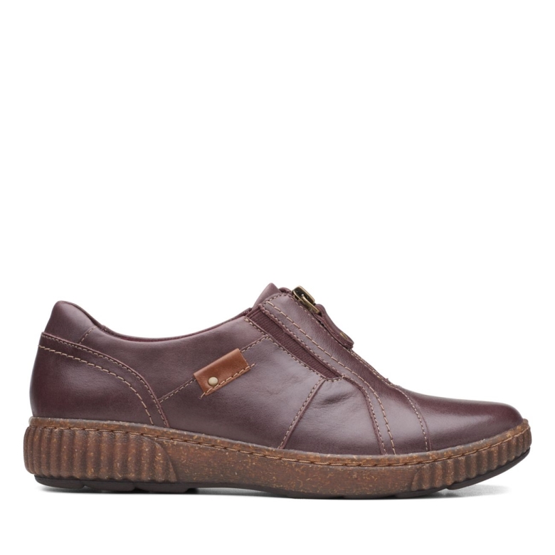 Reißverschluss Magnolia Leder Bordeaux Leder Bordeaux Clarks