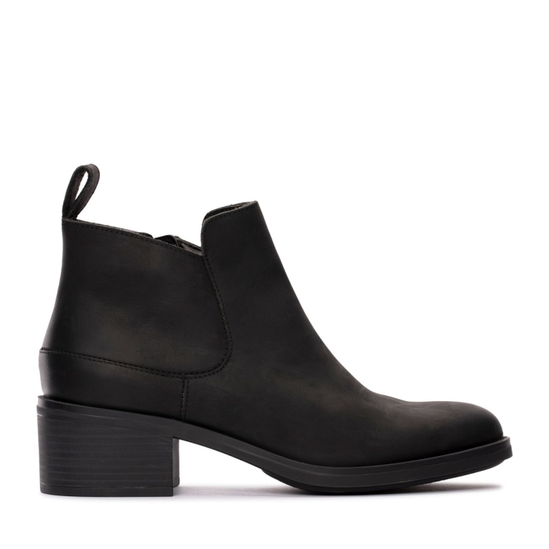 Memi Zip Wasserdichtes Schwarzes Leder Clarks Schwarzes Leder