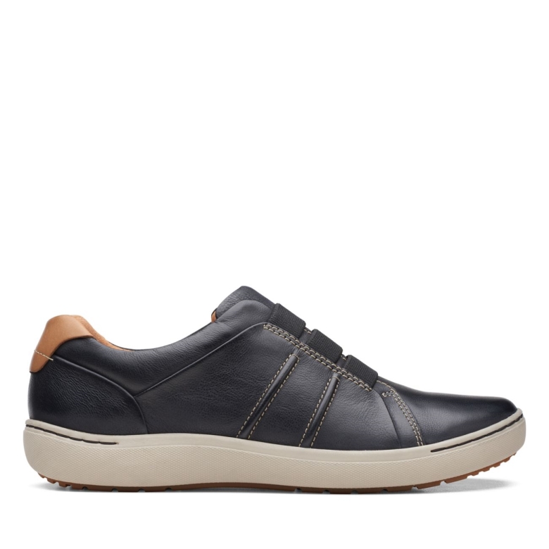 Nalle Ease Schwarzes Leder Clarks Schwarzes Leder