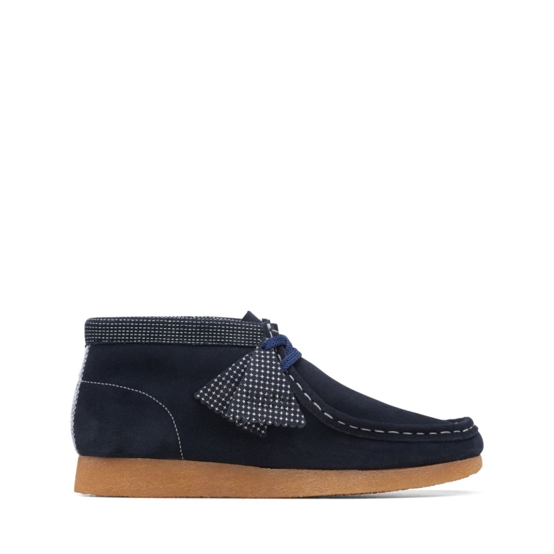 Marineblaue Kombination Clarks Wallabee Stiefel ältere Marineblaue Kombination