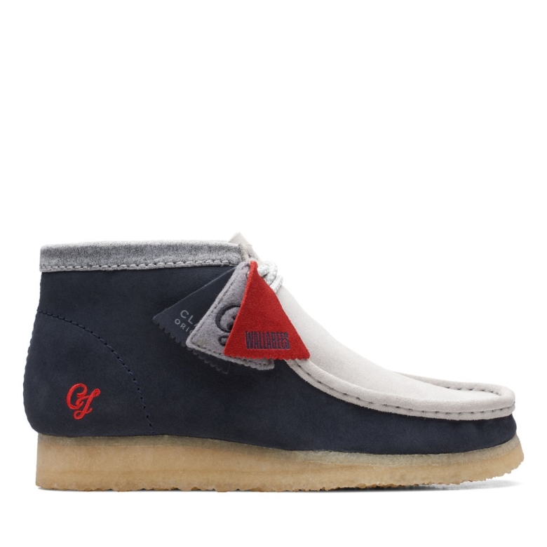 Marine/grau Clarks Wallabee Boot Vcy Marine/grau