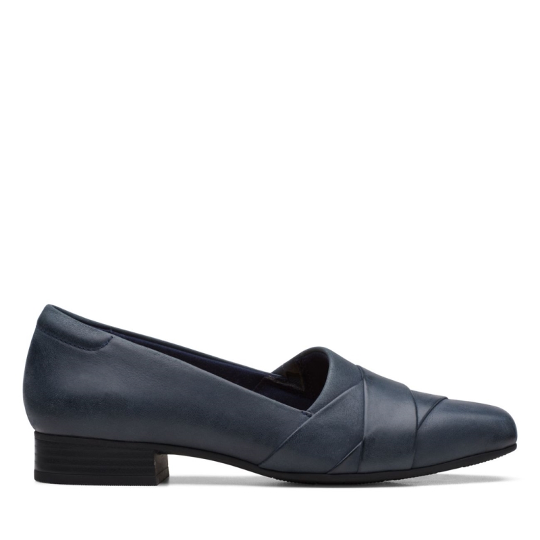 Marineblaues Leder Clarks Tilmont Clara Marineblaues Leder