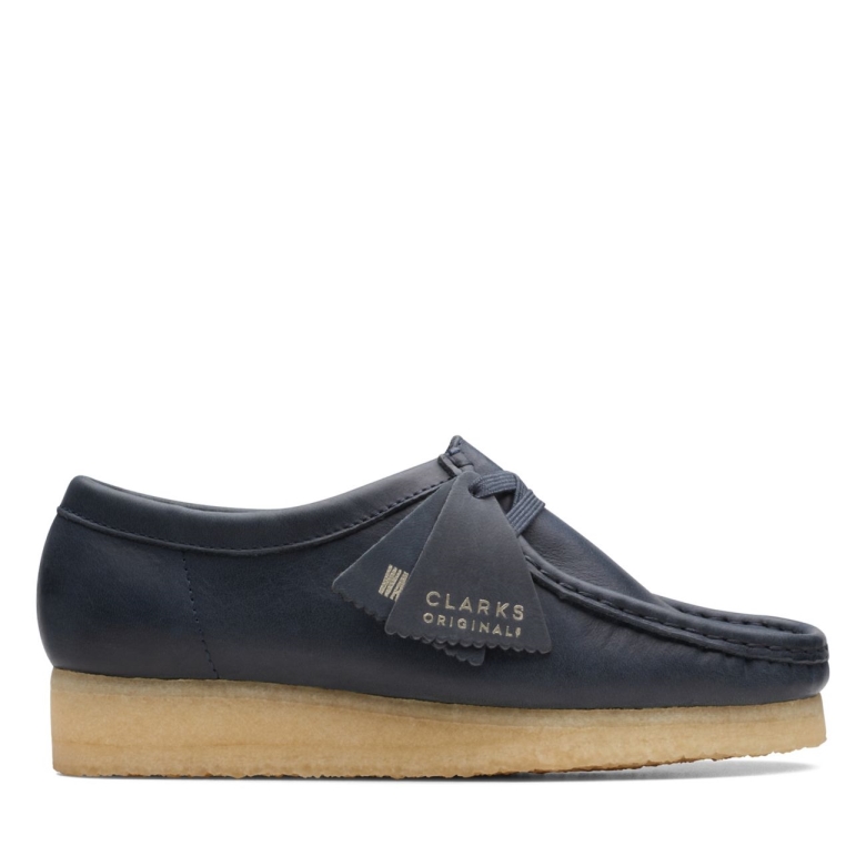 Clarks Wallabee Aus Marineblauem Leder
