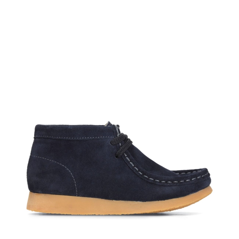 Clarks Wallabee-stiefel Aus Marineblauem Wildleder
