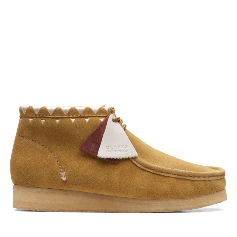 Eichenmoos Gefüttert Clarks Wallabee Stiefel Eichenmoos Gefüttert