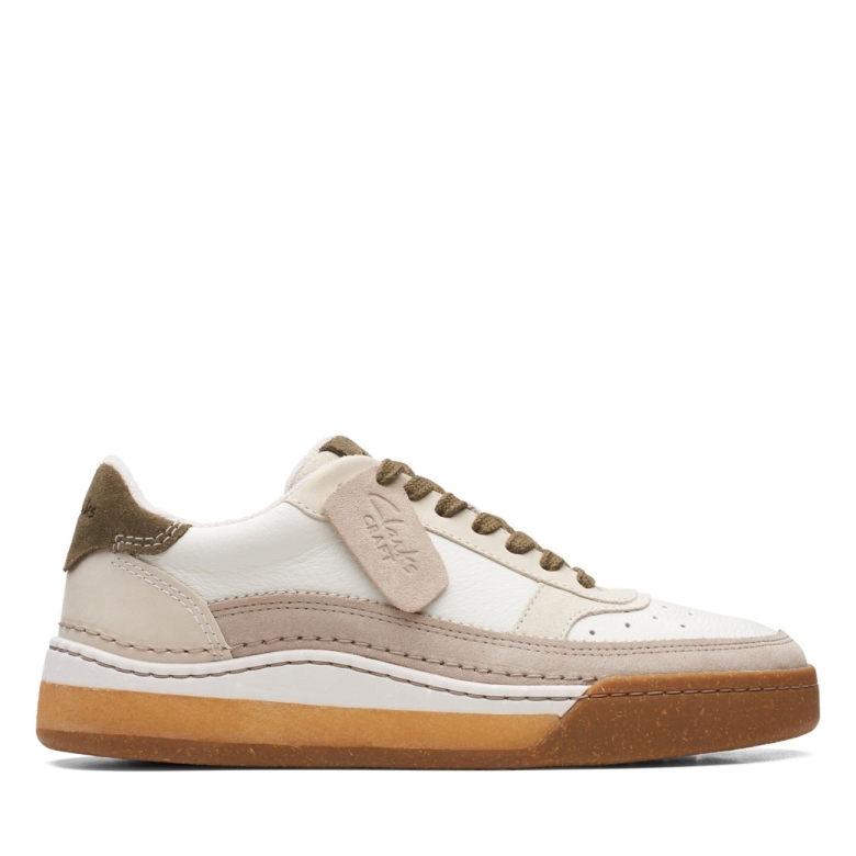 Cremefarbene Kombi Clarks Craft Court Lace Cremefarbene Kombi