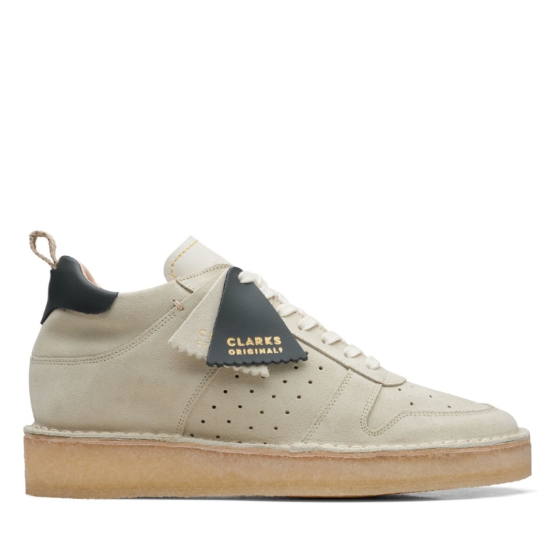 Cremefarbenes Wildleder Clarks Desert Run Aus Weißem Wildleder