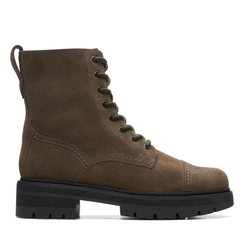 Orianna Kappe Dunkeloliv Wildleder Clarks Dunkeloliv Wildleder