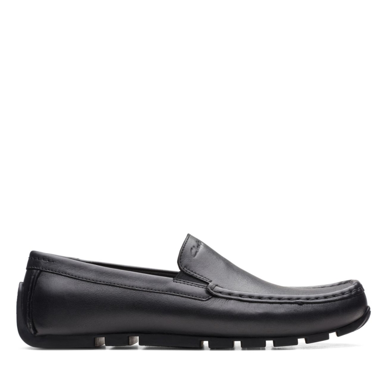 Oswick Schlichtes Schwarzes Leder Clarks Schwarzes Leder