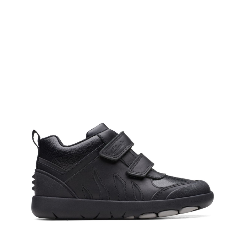 Rex Hop Kid Schwarzes Leder Clarks Schwarzes Leder