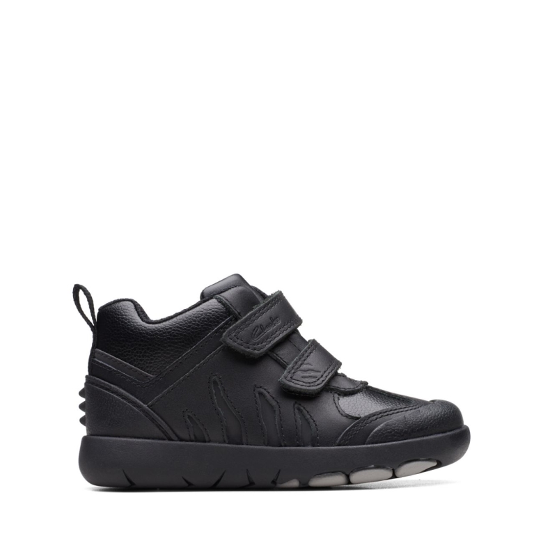 Rex Hop Kleinkind Schwarzes Leder Clarks Schwarzes Leder