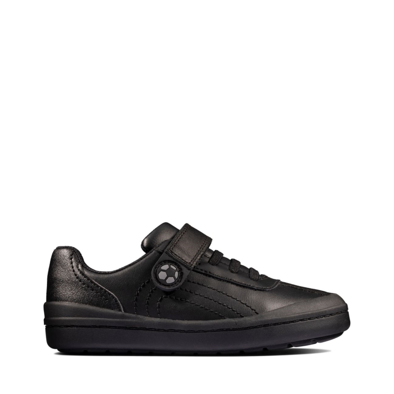 Rock Pass Kid Schwarzes Leder Clarks Schwarzes Leder