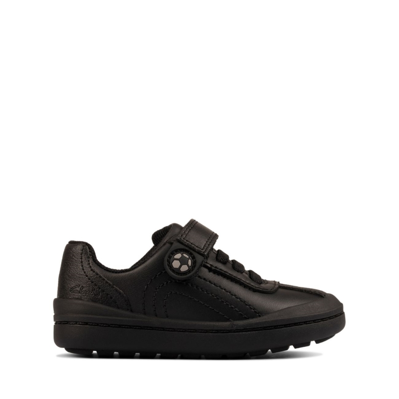 Rock Pass Kleinkind Schwarzes Leder Clarks Schwarzes Leder