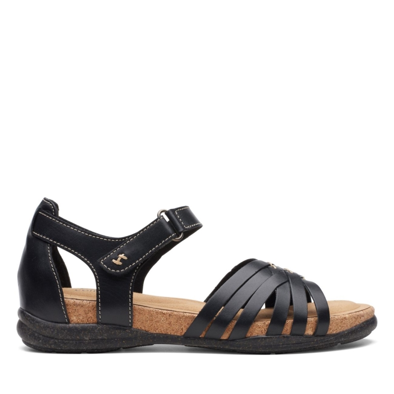 Roseville Cove Schwarzes Leder Clarks Schwarzes Leder
