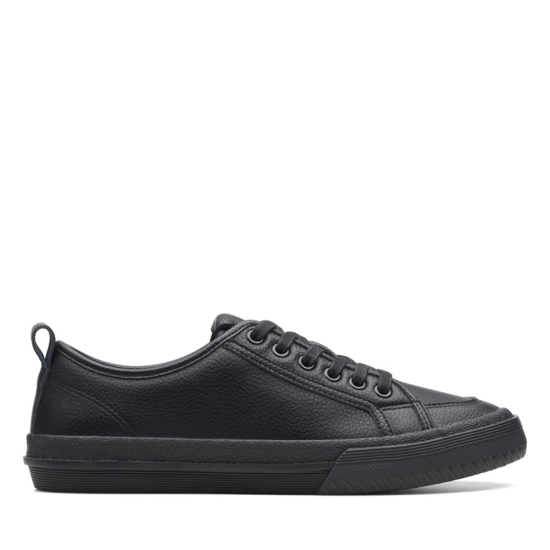 Roxby Spitze Schwarzes Leder Clarks