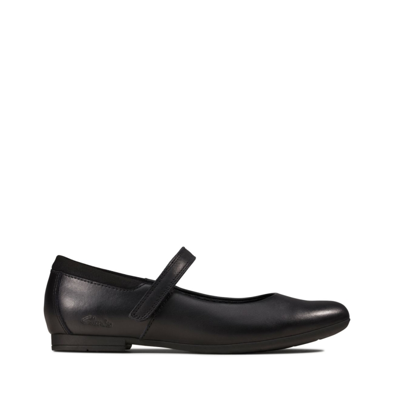 Scala Dawn Kid Schwarzes Leder Clarks Schwarzes Leder