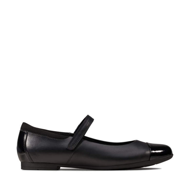 Scala Gem Jugend Schwarzes Leder Schwarzes Leder Clarks