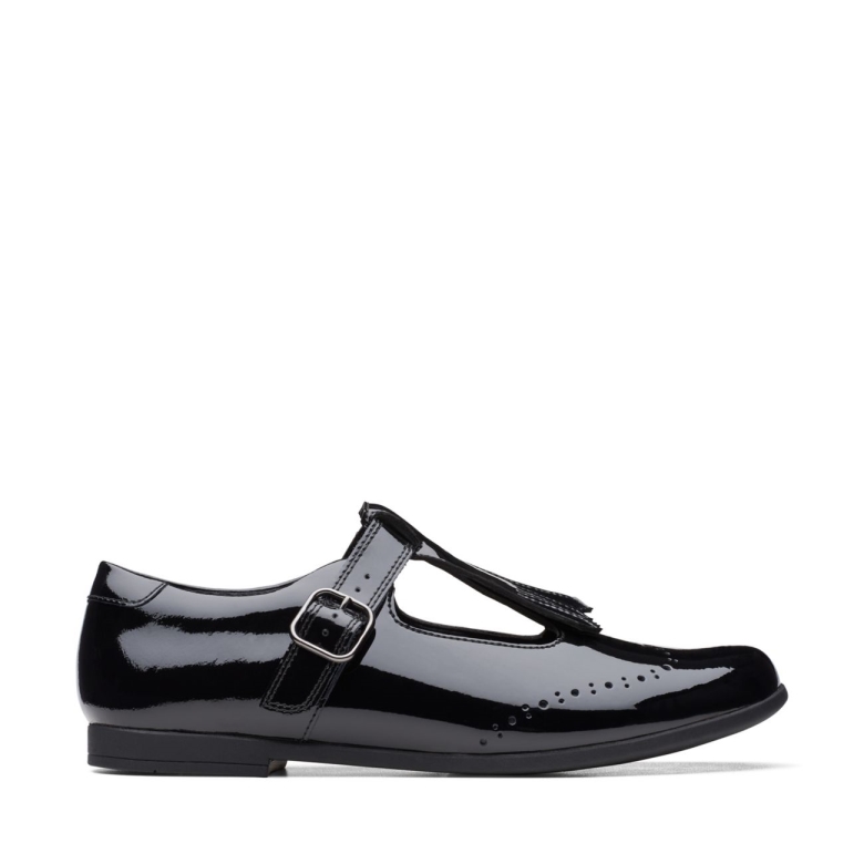 Scala Teen Jugend Schwarzes Patent Clarks Schwarzes Patent