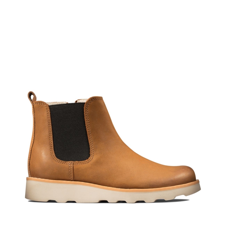 Hellbraune Lederkrone Halo Kid Hellbraune Lederclarks
