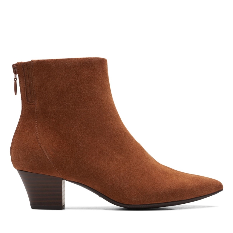 Teresa Stiefel Dunkelbraunes Wildleder Clarks Dunkelbraunes Wildleder
