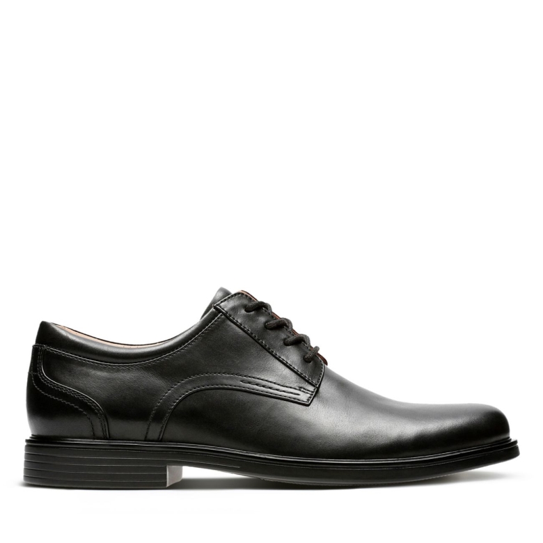 Un Aldric Lace Schwarzes Leder Clarks Schwarzes Leder