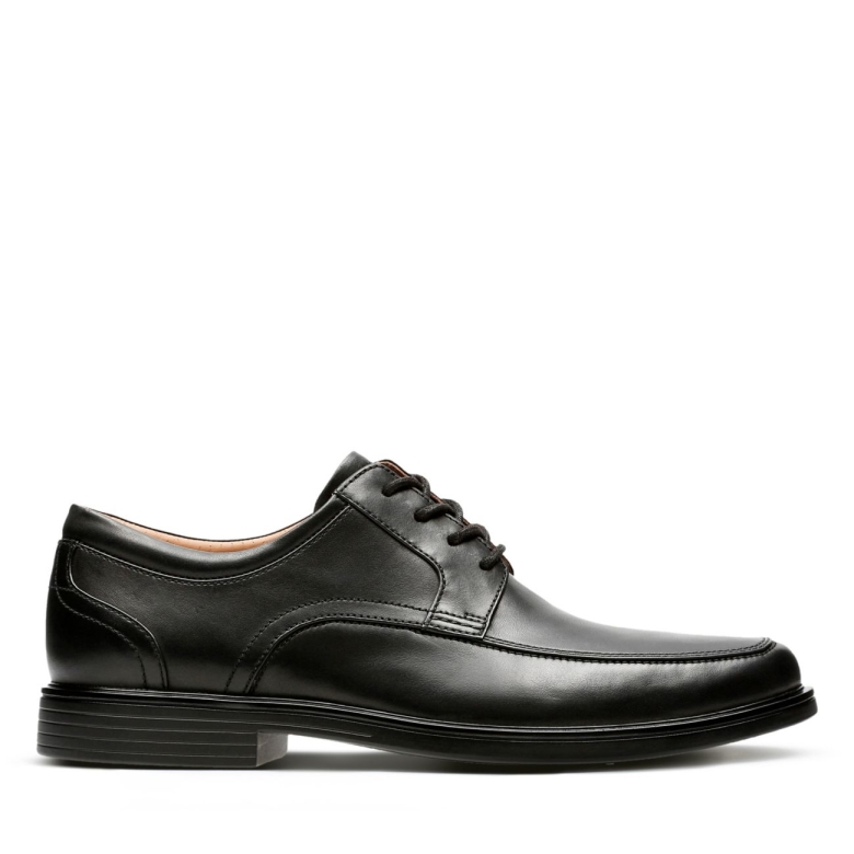 Un Aldric Park Schwarzes Leder Clarks Schwarzes Leder