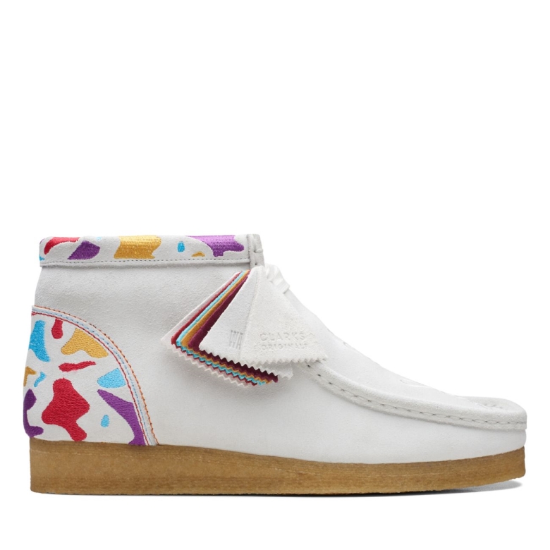Wallabee Boot Weiß Kombi Clarks Weiß Kombi
