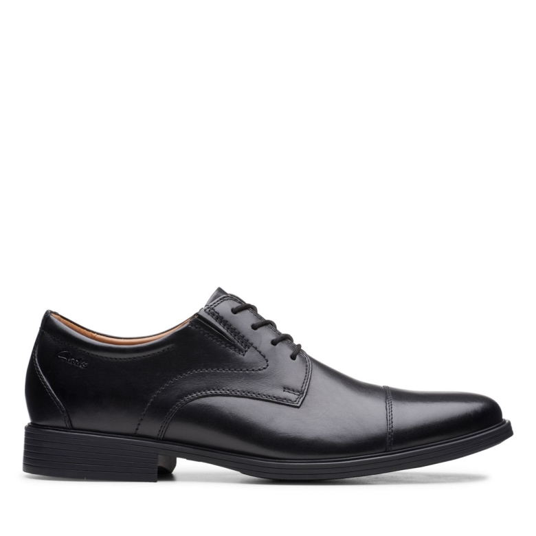 Whiddon Cap Schwarzes Leder Clarks Schwarzes Leder