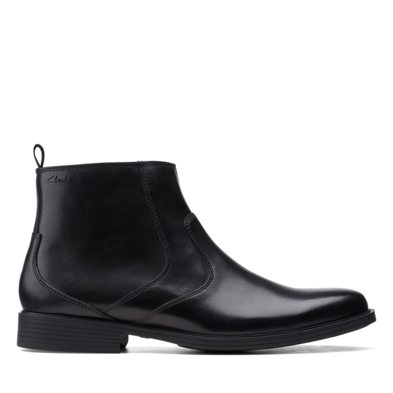 Whiddon Reißverschluss Schwarzes Leder Clarks Schwarzes Leder