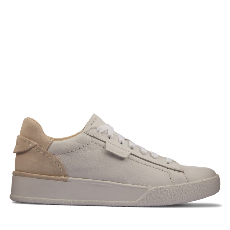 Weißes Leder Clarks Craft Cup Spitze Weißes Leder